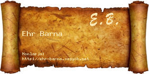 Ehr Barna névjegykártya
